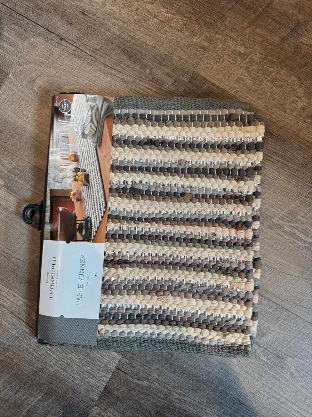 Threshold Braided Table Runner in Cream, Beige, and Gray